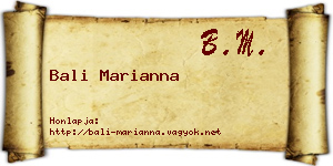 Bali Marianna névjegykártya
